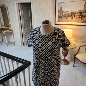 Zara Black and White Patterned Mini Dress